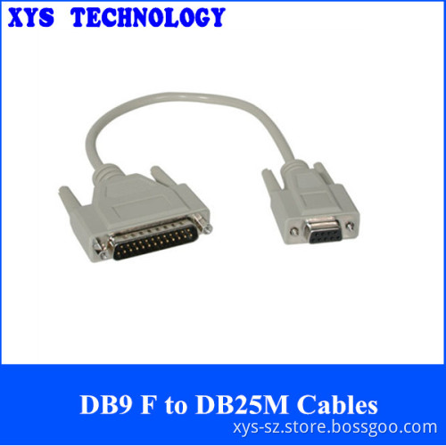 DB9 female to DB25 male Cables